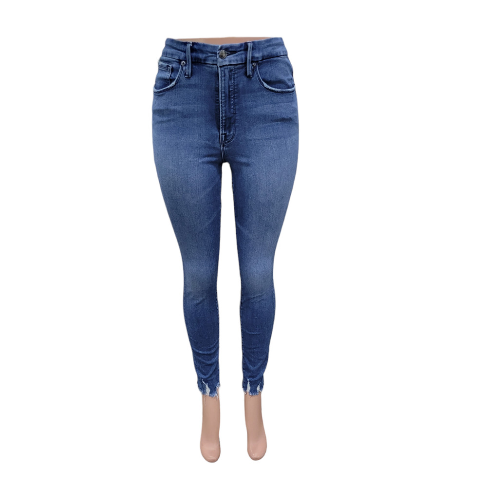 High-Rise Blue Skinny Jeans for Women - Picture 2 of 16